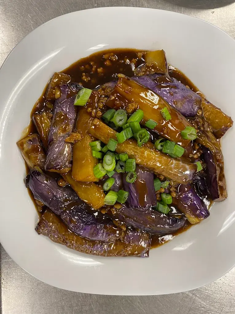 Delicious Minced Pork with Eggplant at Rose Garden in Regina, SK