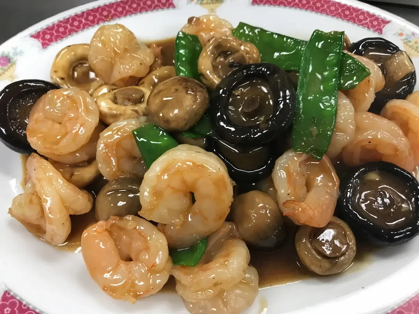 Delicious Shrimp with Green Peppers & Black Bean Sauce at Rose Garden in Regina, SK